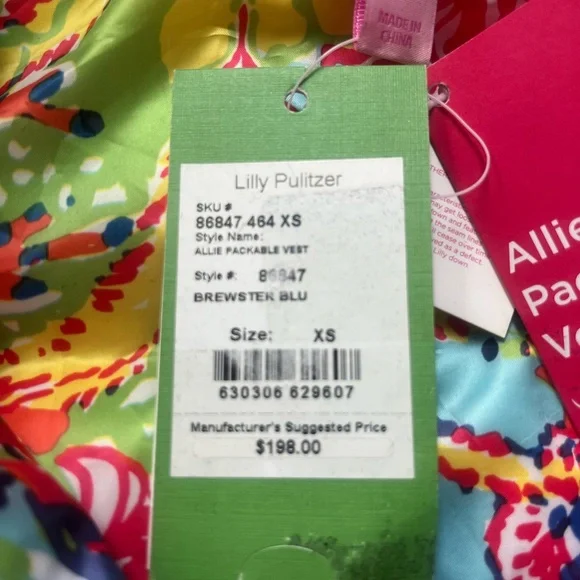 NWT $198 Lilly Pulitzer Packable Vest XS - Picture 3 of 4